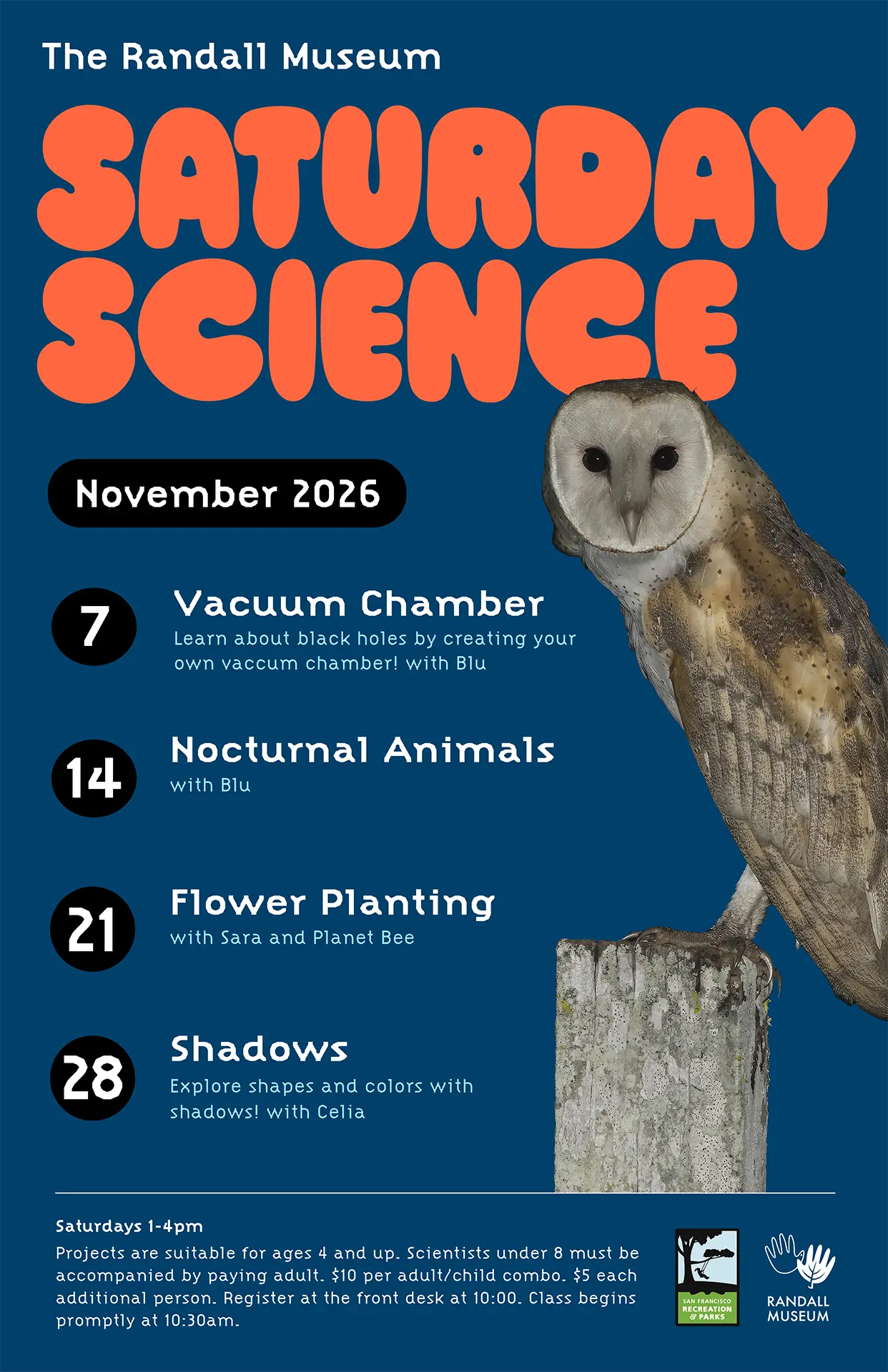 Saturday Science for November 2026 - Randall Museum