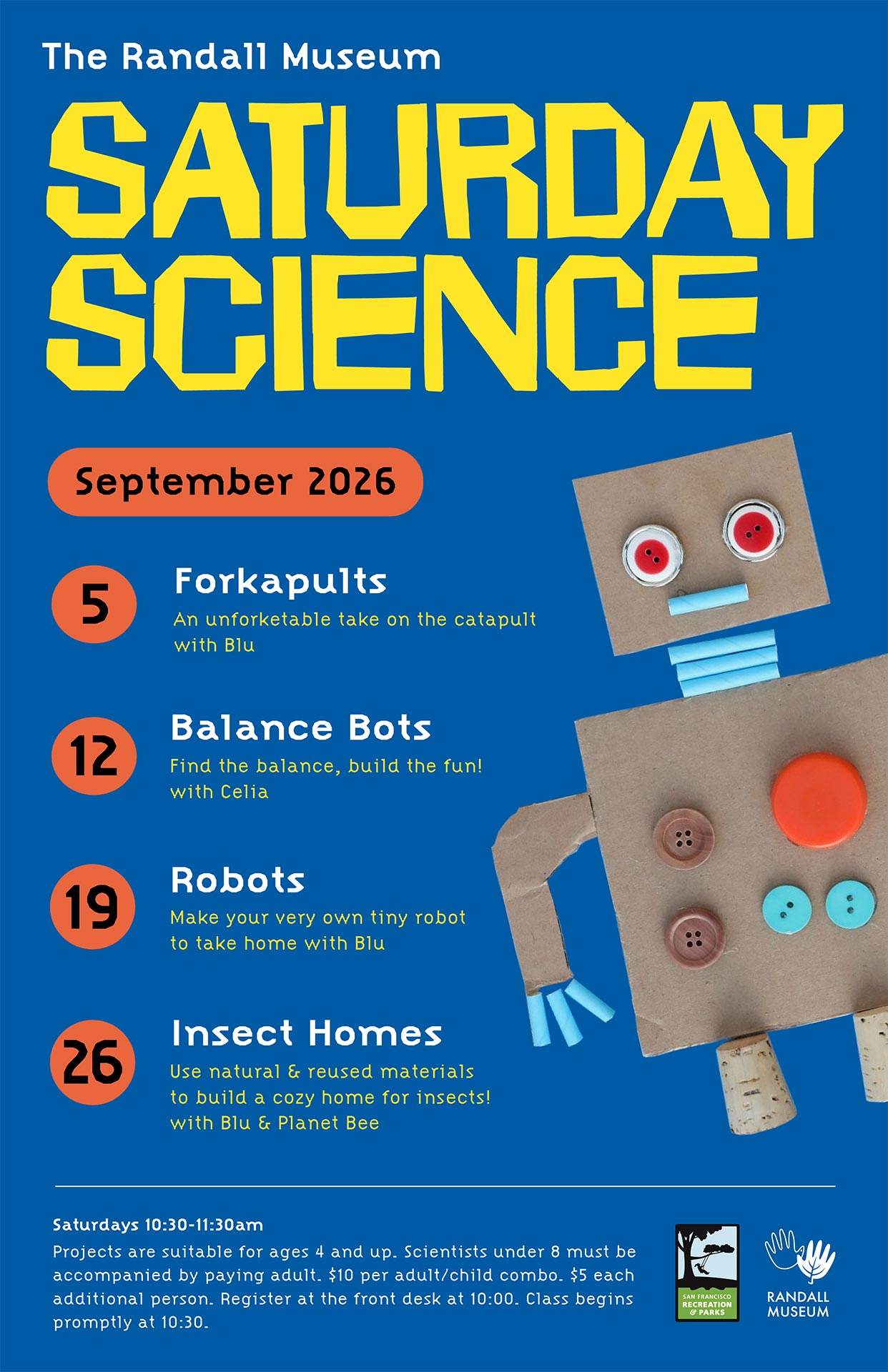 Saturday Science for September 2026 - Randall Museum